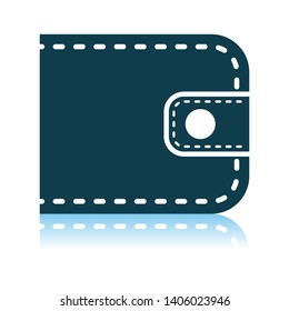 Wallet Icon. Shadow Reflection Design. Vector Illustration.