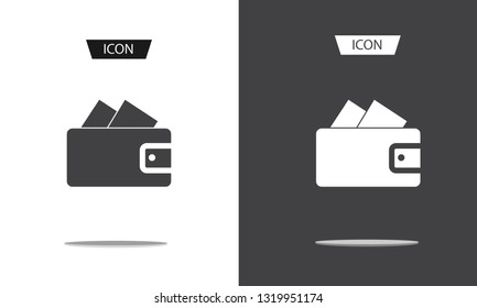 Wallet icon sign isolated on white background.