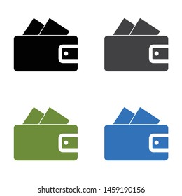 Wallet icon sign isolated on white background.