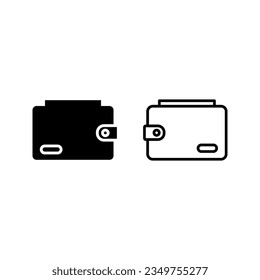 Wallet icon. sign for mobile concept and web design  color editable