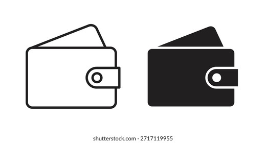Diseños de Vector de silueta de icono de billetera. Trazos editables