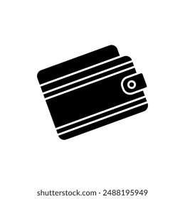 wallet icon, silhouette vector isolated on white background. simple and modern design