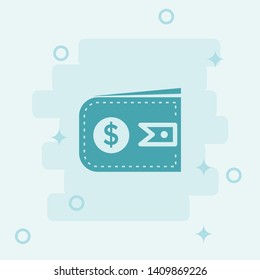 Wallet Icon. Simple icon, blue colored icon illustration. - Vector