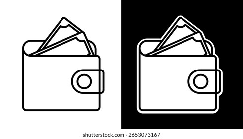 Icono de la cartera Diseño de arte de línea simple para finanzas y negocios	