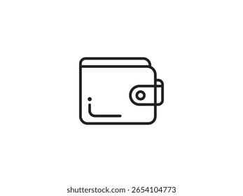 Wallet Icon. Simple Line Art Illustration of a Wallet. wallet line icon isolated on white background.