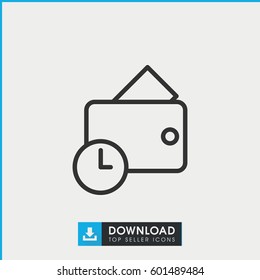 wallet icon. simple outline wallet vector icon. on white background.