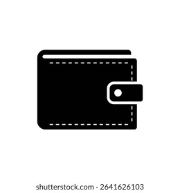 Wallet Icon with Slightly Open Flap Design
