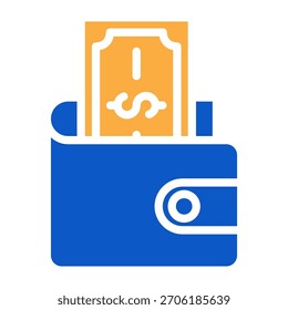 Icono de la cartera de color sólido Diseño Ilustración vectorial