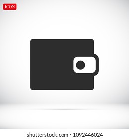 wallet icon, stock vector illustration flat design style