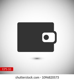 wallet icon, stock vector illustration flat design style