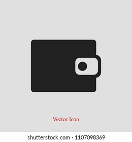 wallet icon, stock vector illustration flat design style