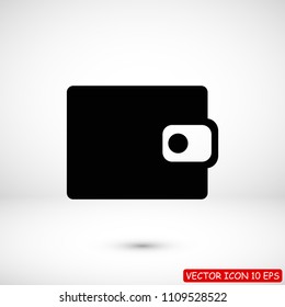 wallet icon, stock vector illustration flat design style