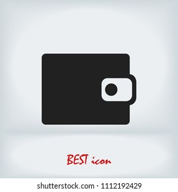 wallet icon, stock vector illustration flat design style