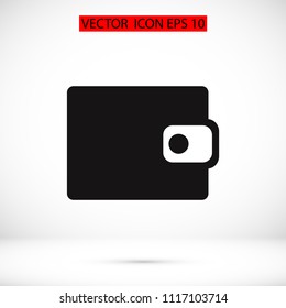 wallet icon, stock vector illustration flat design style