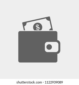 wallet icon, stock vector illustration flat design style