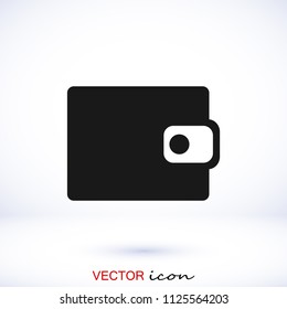 wallet icon, stock vector illustration flat design style