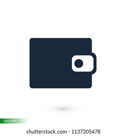 wallet icon, stock vector illustration flat design style