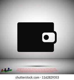 wallet icon, stock vector illustration flat design style