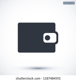 wallet icon, stock vector illustration flat design style