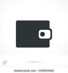 wallet icon, stock vector illustration flat design style