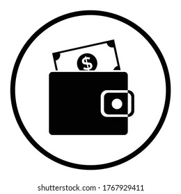 wallet icon, stock vector illustration flat design style, eps10