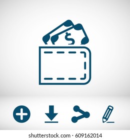Icono de la cartera Ilustración vectorial de stock