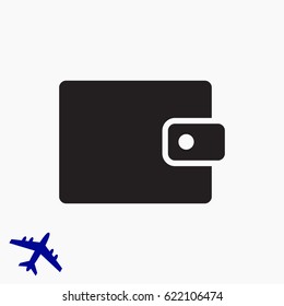 wallet icon, stock vector illustration flat design style