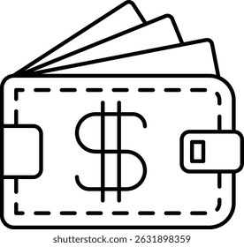 wallet icon suitable for finance apps, digital banking interfaces, budgeting tools, and payment-related graphics