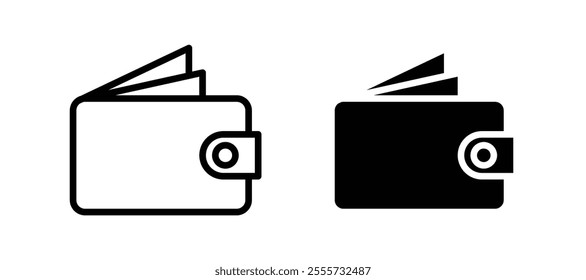 Wallet icon symbol collection on white background.