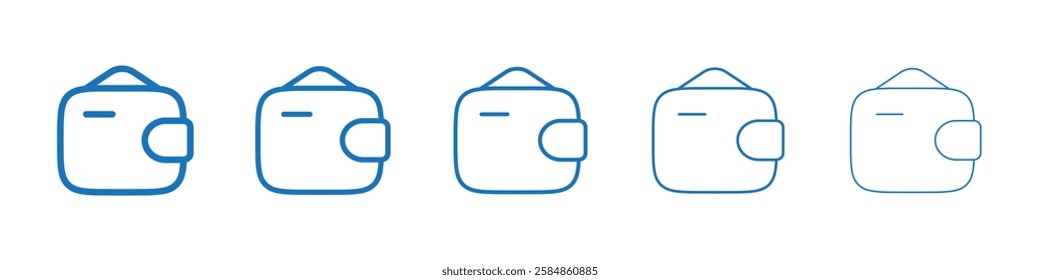 Wallet icon Symbol collection thin outline set