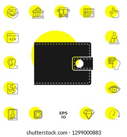 Wallet icon symbol. Graphic elements for your design