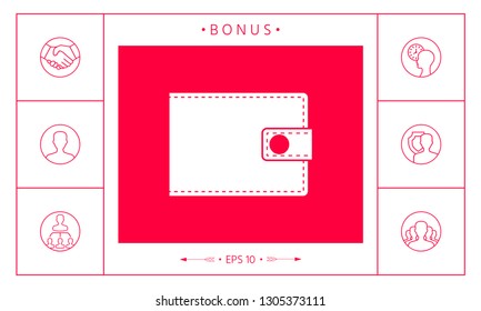 Wallet icon symbol. Graphic elements for your design
