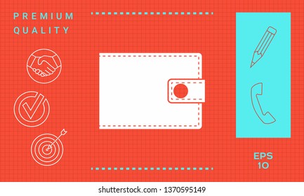 Wallet icon symbol. Graphic elements for your design