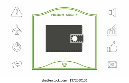 Wallet icon symbol. Graphic elements for your design