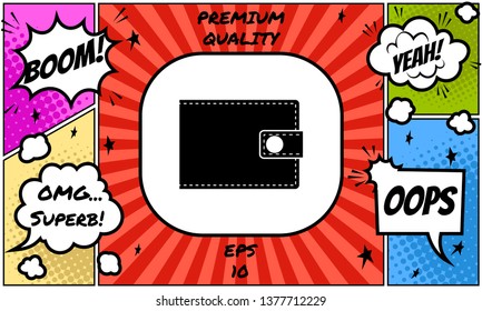 Wallet icon symbol. Graphic elements for your design