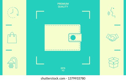 Wallet icon symbol. Graphic elements for your design