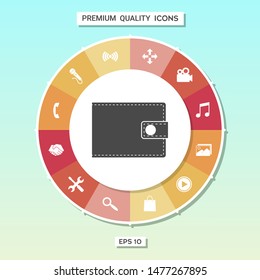 Wallet icon symbol. Graphic elements for your design