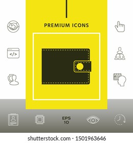 Wallet icon symbol. Graphic elements for your design