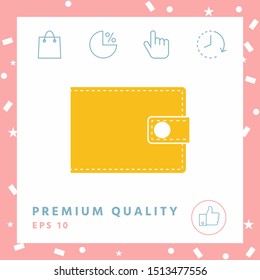 Wallet icon symbol. Graphic elements for your design