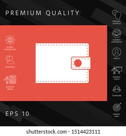 Wallet icon symbol. Graphic elements for your design