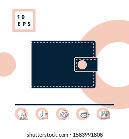 Wallet icon symbol. Graphic elements for your design