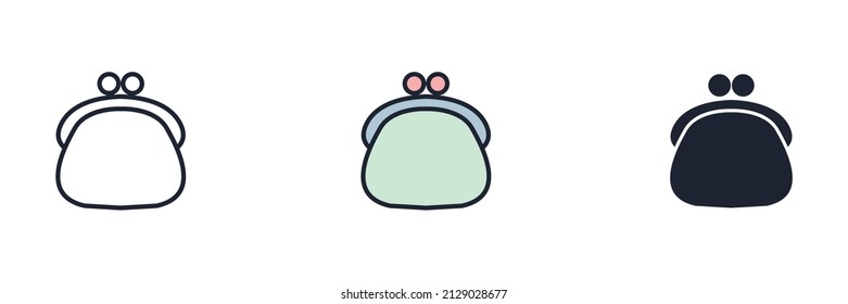 plantilla de símbolo de icono de cartera para el logotipo de colección de diseño gráfico y web ilustración vectorial