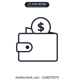 wallet icon symbol template for graphic and web design collection logo vector illustration