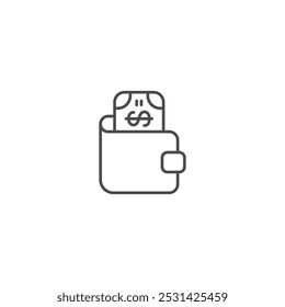 Ilustración vectorial de símbolo de icono de billetera