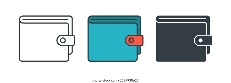 Wallet icon symbol vector illustration isolated on white background