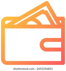 Símbolo de icono de billetera. Ilustración vectorial.