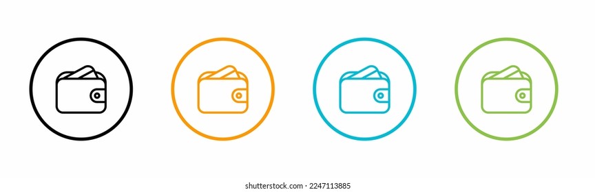 Conjunto de plantillas de icono de cartera. Ilustración vectorial de material.