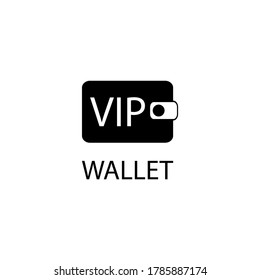 Icono de cartera con texto VIP. Imagen para sitio web de negocios e internet. Símbolo de joyas.