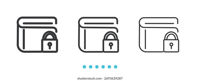 Brieftaschensymbol. Dünne Linie Symbol Vektor