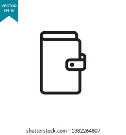 wallet icon in trendy flat design 